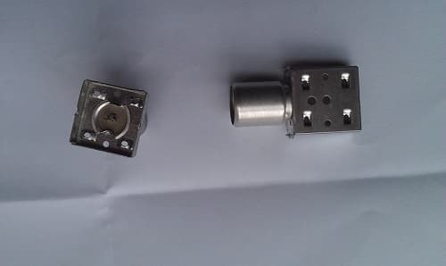IEC female connector with frame for pcb